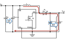 升壓型DC/DC轉換器的電流路徑