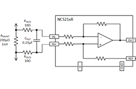 电流检测放大器输入和输出滤波