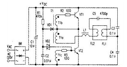 荧光灯电子镇流器电路图