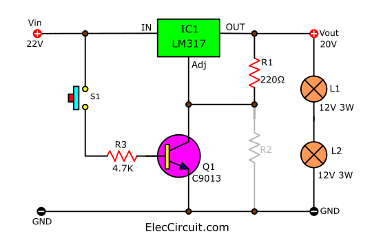 如何使用LM317作為開(kāi)關(guān)來(lái)打開(kāi)和關(guān)閉電源負(fù)載