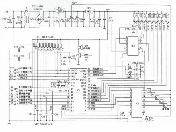 電路分享：用微處理器如何設(shè)計(jì)洗碗機(jī)電路