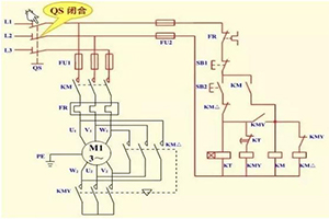 時(shí)間繼電器星三角降壓?jiǎn)?dòng)控制線路圖及原理圖