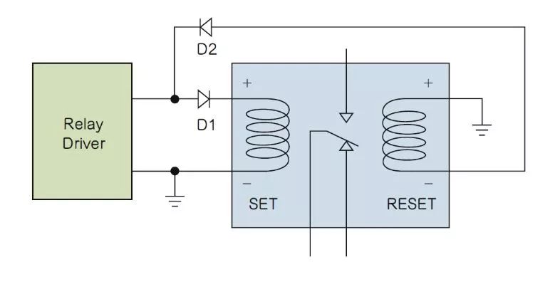 如何利用二極管電路實(shí)現(xiàn)雙線(xiàn)圈鎖存繼電器？