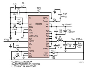 60V、4A同步單片式降壓型穩(wěn)壓器具有軌至軌操作能力