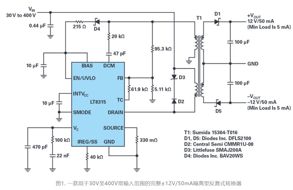 單個(gè)IC也能構(gòu)建緊湊、高效的雙極性穩(wěn)壓器