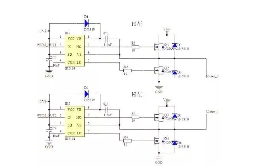 4個(gè)MOS管驅(qū)動的全橋電路原理