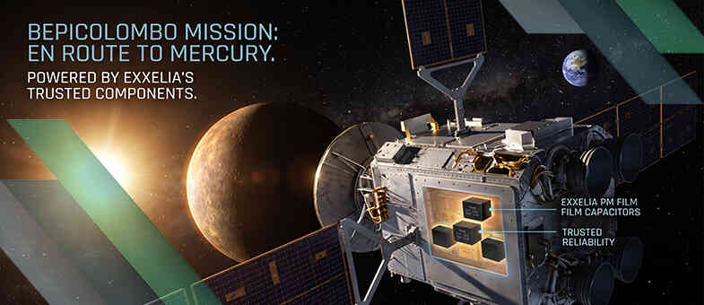 Exxelia 薄膜电容器、共模扼流圈和功率电感器助力 ESA 水星探测任务 BepiColombo