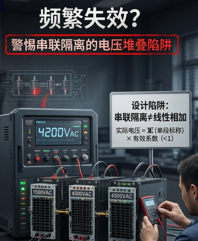 4200VAC耐压测试频频失效?警惕串联隔离的电压堆叠陷阱 4200VAC耐压测试频频失效?警惕串联隔离的电压堆叠陷阱