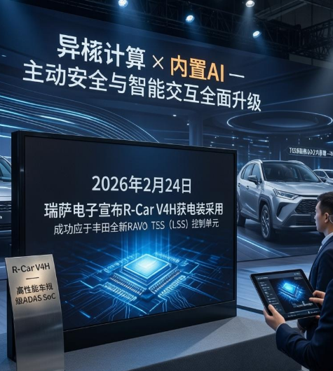 瑞萨R-Car V4H获电装采用，助力丰田新款RAV4实现高阶ADAS功能