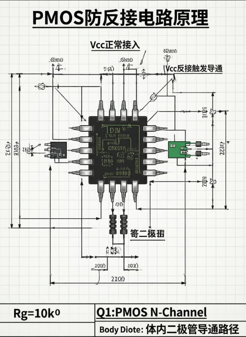 利用寄生二极管:PMOS如何实现毫欧级超低损耗的电源反接保护 利用寄生二极管:PMOS如何实现毫欧级超低损耗的电源反接保护