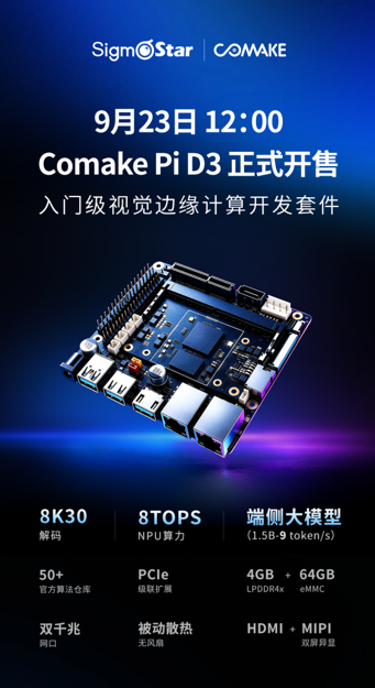 打破入门级性能桎梏 星宸Comake Pi D3以越级配置重塑边缘AI开发板市场