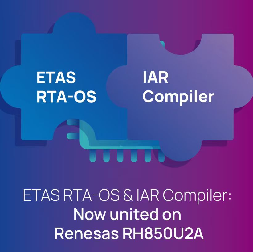 IAR携手ETAS，全面支持瑞萨RH850/U2A系列