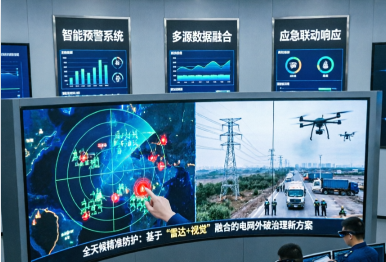 全天候精准防护：基于“雷达+视觉”融合的电网外破治理新方案