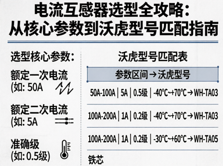 电流互感器选型全攻略：从核心参数到沃虎型号匹配指南