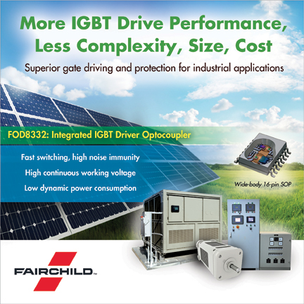 Fairchild推出专有Optoplanar® 封装的高级 2.5 A 输出光电耦合器
