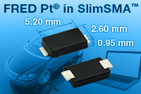 Vishay发布8款采用低外形SlimSMA封装的FRED Pt®超快恢复整流器