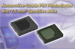 Vishay超薄汽车级PIN光电二极管，感应面积达7.5mm<sup>2</sup>