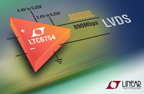 Linear推出高速 LVDS 输出比较器 LTC6754，能以高达 890Mbps 的速率切换