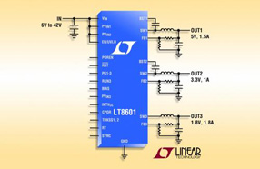 Linear推出三输出同步单片式降压型开关稳压器 LT8601