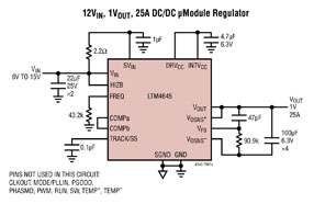ADI旗下凌力尔特公司推出 25A 降压型µModule® (电源模块) LTM4645