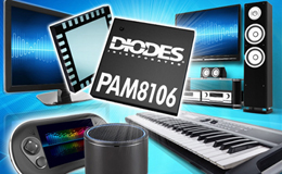 Diodes 推出全新的 PAM8106 10W 立体声 D类音讯放大器