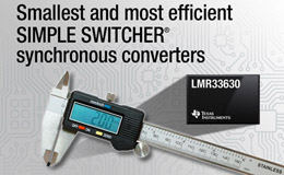TI推出业界最小封装和最高效率的SIMPLE SWITCHER同步转换器