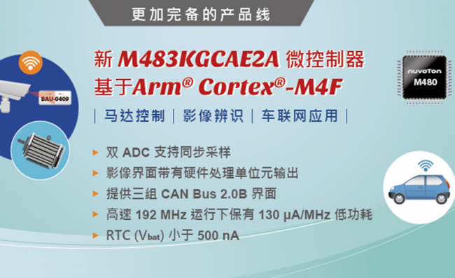新唐科技发表新型号 NuMicro M480 系列 M483KGCAE2A