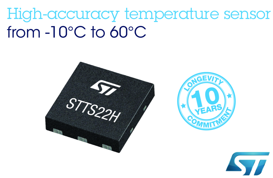 意法半导体推出全新0.25°C精度温度传感器，适用于监测设备