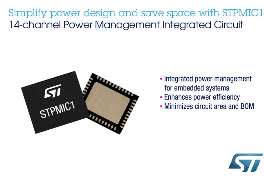 ST推出高集成度电源管理IC，可节省电路板空间