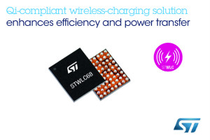 ST推出高集成度的无线充电IC，可大幅提高输电充电能效，降低物料清单成本