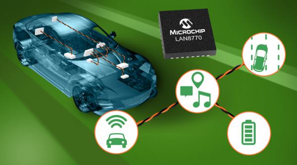 Microchip推出单对以太网PHY LAN8770，适用于空间受限的汽车应用