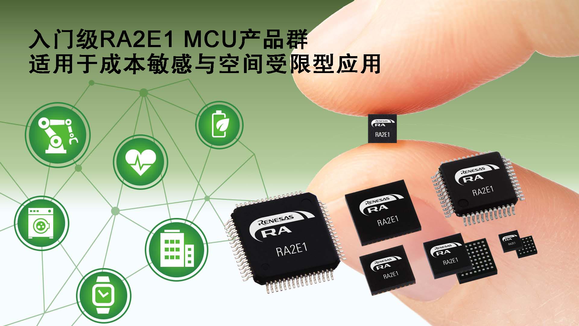 瑞萨电子推出48款全新入门级单芯片RA2E1 MCU