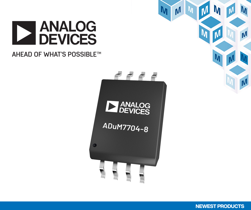 贸泽电子开售Analog Devices ADuM7704 Sigma-Delta调制器