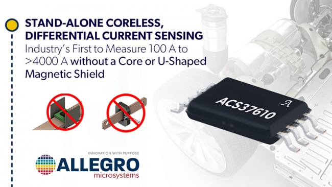 Allegro推出一款新型无芯霍尔效应电流传感器ACS37610