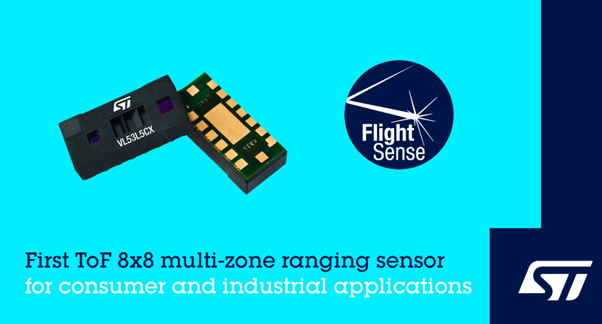 意法半导体发布8x8区测距飞行时间传感器，赋能应用创新