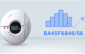 Holtek推出LCD升压型BA45F6846/BA45F6856 CO/燃气探测器MCU