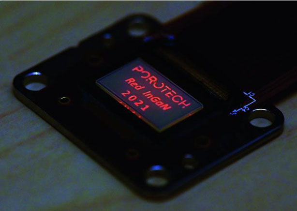 Porotech开发出首款原生红色氮化铟镓基Micro LED显示器