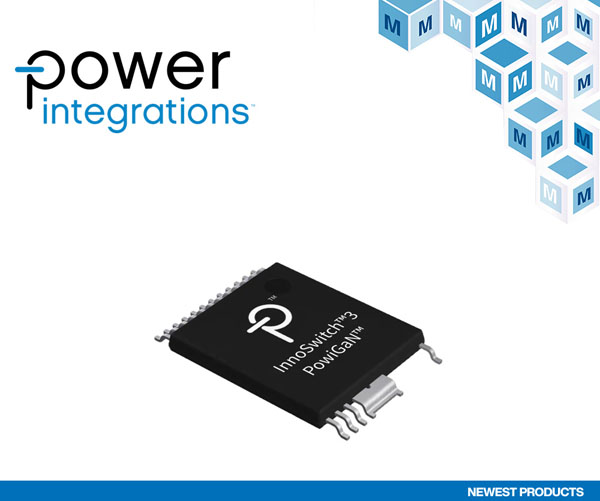 贸泽开售Power Integrations的创新产品系列InnoSwitch 3-PD IC