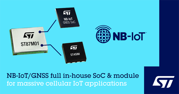 意法半导体发布超紧凑、低功耗、带GNSS定位功能的NB-IoT工业级模块