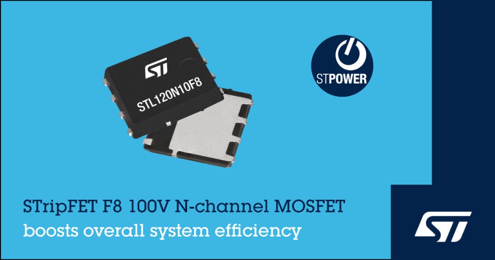 意法半导体发布100V工业级STripFET F8晶体管