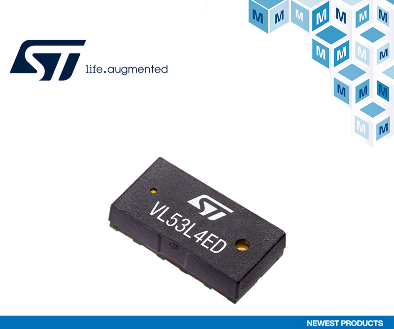 贸泽开售STMicroelectronics VL53L4ED飞行时间接近传感器