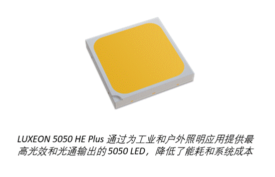 Lumileds 推出全新 LUXEON 5050 HE Plus LED，應(yīng)用于戶外和工業(yè)照明