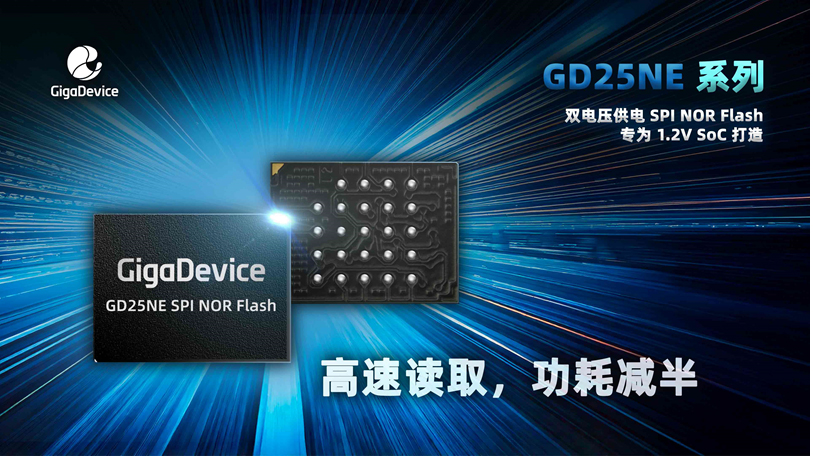 兆易創新推出專為1.2V SoC應用打造的雙電壓供電SPI NOR Flash產品 GD25NE系列