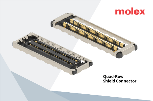 内置屏蔽，效能倍增：Molex创新型Quad-Row连接器为紧凑型设备设新标。
