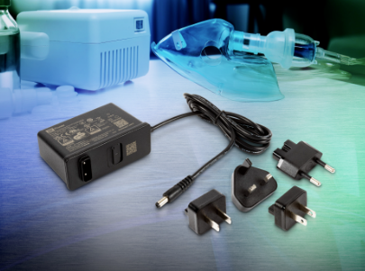 60W 壁掛式 AC-DC 適配器（IP42 防護），滿足 DOE Level VII 能效要求