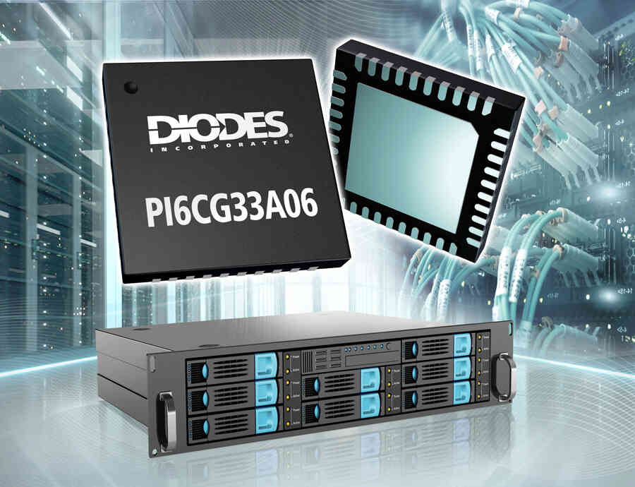 Diodes 公司的 PCIe® 7.0 时钟发生器为下一代 AI 基础设施实现低于 30fs的抖动